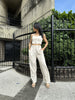Oatmeal Halter Vest Linen Set