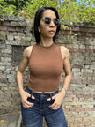 Sleeveless-Basic Ribbed Knit Top