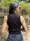 Sleeveless-Basic Ribbed Knit Top
