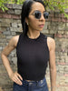 Sleeveless-Basic Ribbed Knit Top
