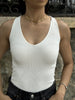 Core Sleeveless-Basic Ribbed V-Neck Bodysuit