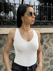 Core Sleeveless-Basic Ribbed V-Neck Bodysuit