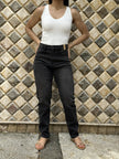 Vintage Black Denim Jeans with High-Waisted Elegance
