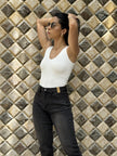 Core Sleeveless-Basic Ribbed V-Neck Bodysuit