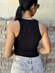 Core Sleeveless-Basic Ribbed V-Neck Bodysuit