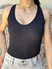 Core Sleeveless-Basic Ribbed V-Neck Bodysuit