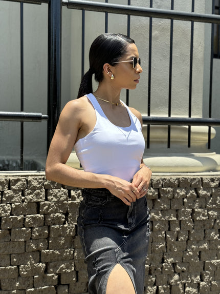 Sleeveless-Basic Woven Bodysuit