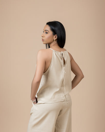 Beige Linen 2 Pieces Set