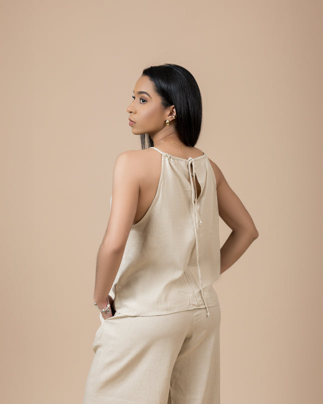 Beige Linen 2 Pieces Set
