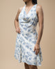 Ivory/Navy Cowl Cross Back Strap Mini Dress