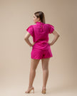Cotton Embroidery Fuchsia Set