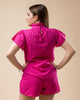 Cotton Embroidery Fuchsia Set