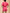 Linen Pink Romper with Button Front Elastic Waist, V-neck, Elastic Cuffs, and Short Dolman Sleeves