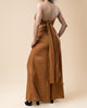 Brown Tube Bra Top & High Waisted Long Pants Set