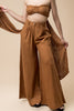 Brown Tube Bra Top & High Waisted Long Pants Set